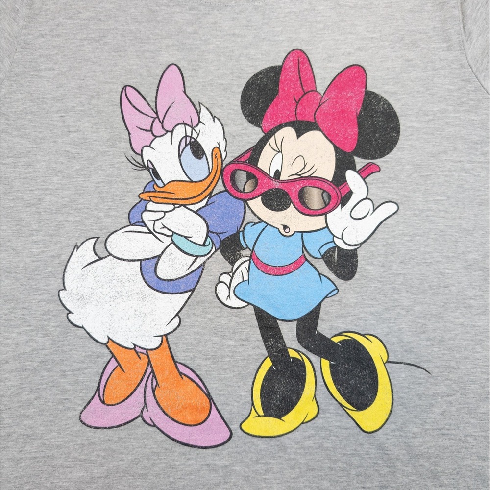 Disney Minnie Mouse Daisy Duck Graphic Womens XXL Gray Short Sleeve T Shirt Top